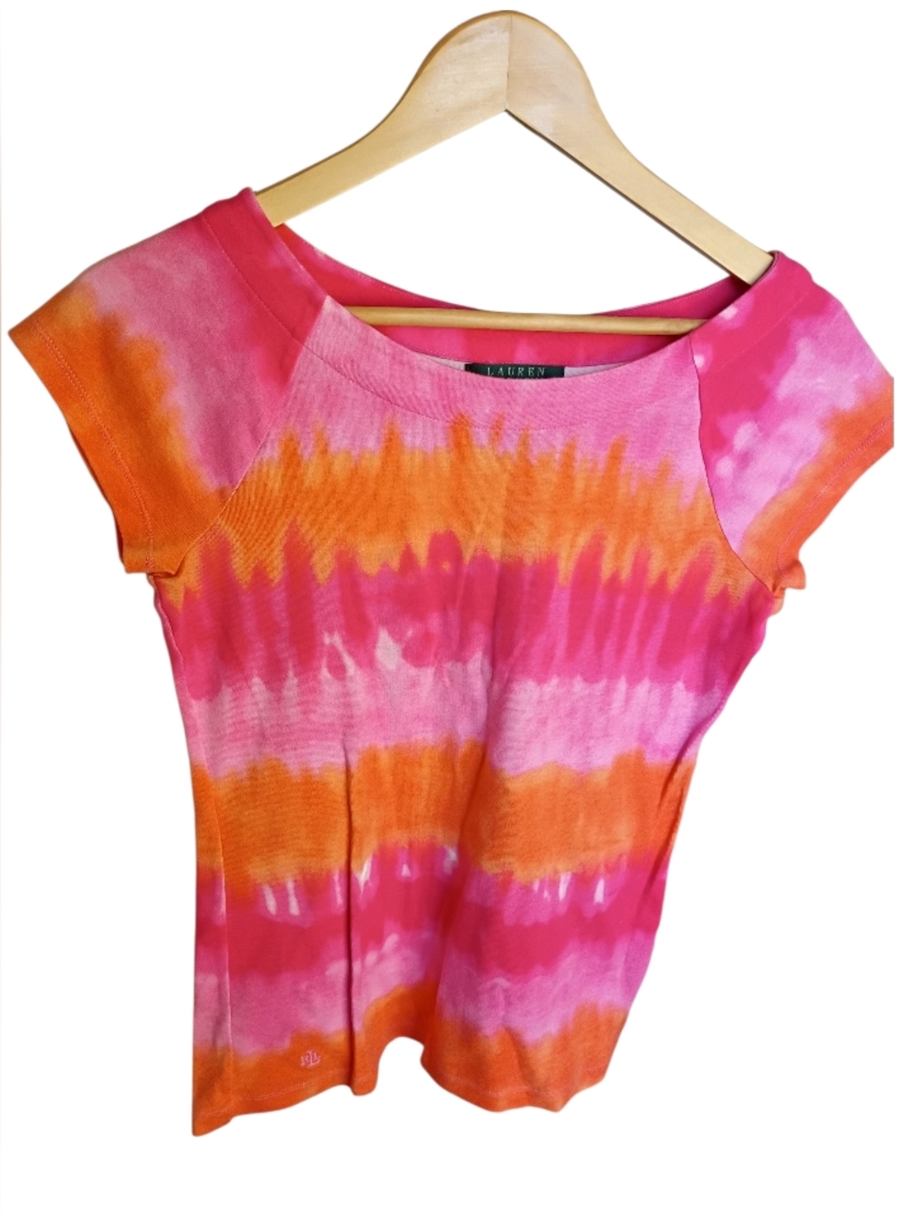 Lauren Ralph Lauren Pink And Orange Tye Dye Top Size Medium